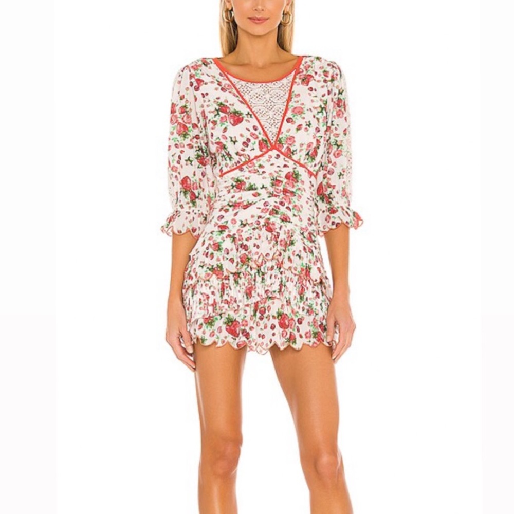 LoveShackFancy Marquise Dress Cloudy Poprocks Pink/Red/White